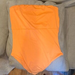 Djerf Avenue orange one piece swim